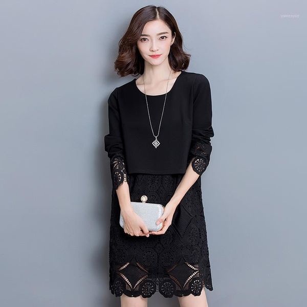 casual dresses -5xl women lace loose hollow straight solid dress autumn lady embroidery flower beach 6803, Black;gray
casual dresses -5xl women lace loose hollow straight solid dress autumn lady embroidery flower beach 6803, Black;gray