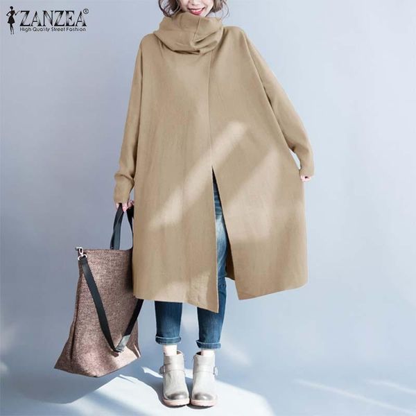 women's trench coats women turtleneck long 2021 zanzea side pockets jackets casual solid sleeve overcoats autumn winter pullovers outwe, Tan;black
women's trench coats women turtleneck long 2021 zanzea side pockets jackets casual solid sleeve overcoats autumn winter pullovers outwe, Tan;black