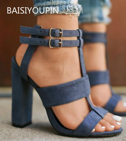 women summer solid casual pumps sandals female shoes daily flock buckle fish mouth lace-up thick 8cm high heels, Black
women summer solid casual pumps sandals female shoes daily flock buckle fish mouth lace-up thick 8cm high heels, Black