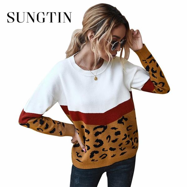 women's sweaters sungtin leopard patchwork sweater fleece fur pullover winter long sleeve shirts female 5 color fashion knitted, White;black
women's sweaters sungtin leopard patchwork sweater fleece fur pullover winter long sleeve shirts female 5 color fashion knitted, White;black