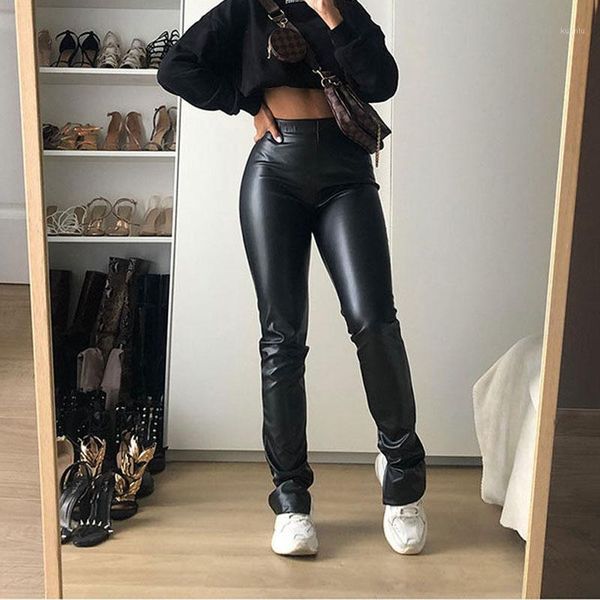 women's pu leather pants faux women pencil side split skinny bodycon pantalon femme black trouser & capris, Black;white
women's pu leather pants faux women pencil side split skinny bodycon pantalon femme black trouser & capris, Black;white