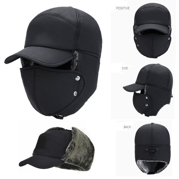 berets fashion winter hat men bomber hats thick balaclava cotton fur earflap warm caps skull mask outdoors windproof cap, Blue;gray
berets fashion winter hat men bomber hats thick balaclava cotton fur earflap warm caps skull mask outdoors windproof cap, Blue;gray