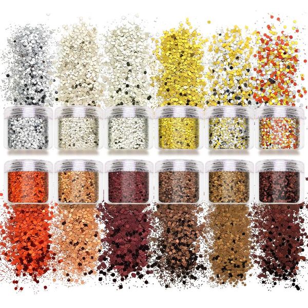 nail glitter 12 colors art acrylic mixed powder retro copper sequins iridescent sparkle for cosmetic face eyes body, Silver;gold
nail glitter 12 colors art acrylic mixed powder retro copper sequins iridescent sparkle for cosmetic face eyes body, Silver;gold
