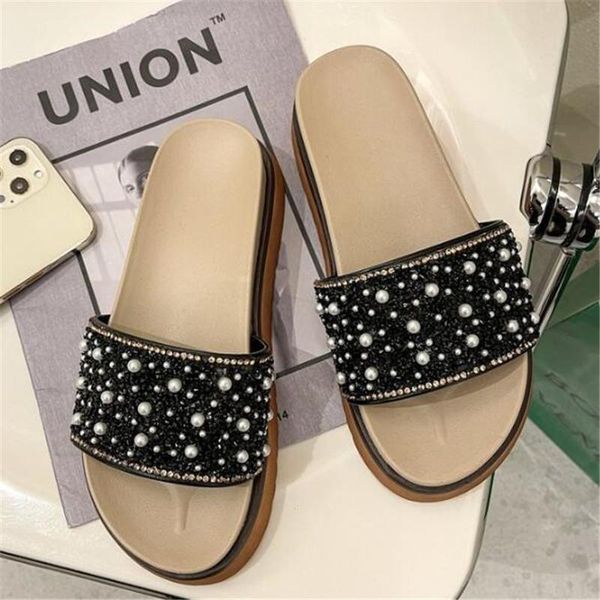 large size pearl slippers women's summer breathable bottom womens bottoms sandals platform fashion casual shoes women slides, Black
large size pearl slippers women's summer breathable bottom womens bottoms sandals platform fashion casual shoes women slides, Black