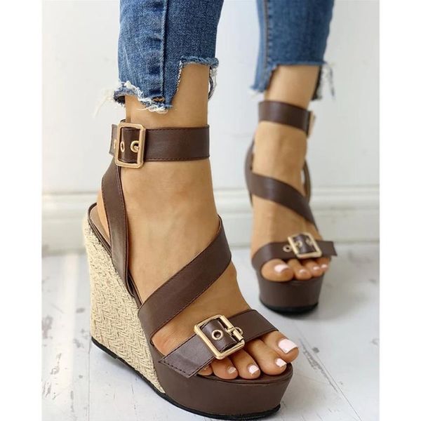 mixed colors super high wedges with platform buckle strap classic casual 2021 woman shoes fashion sandals big size 34-43, Black
mixed colors super high wedges with platform buckle strap classic casual 2021 woman shoes fashion sandals big size 34-43, Black