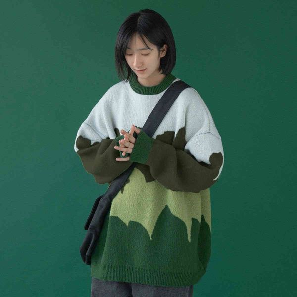 new autumn and winter oversize lazy wind color matching striped sweater womens new long sleeve knit pullover, White;black
new autumn and winter oversize lazy wind color matching striped sweater womens new long sleeve knit pullover, White;black