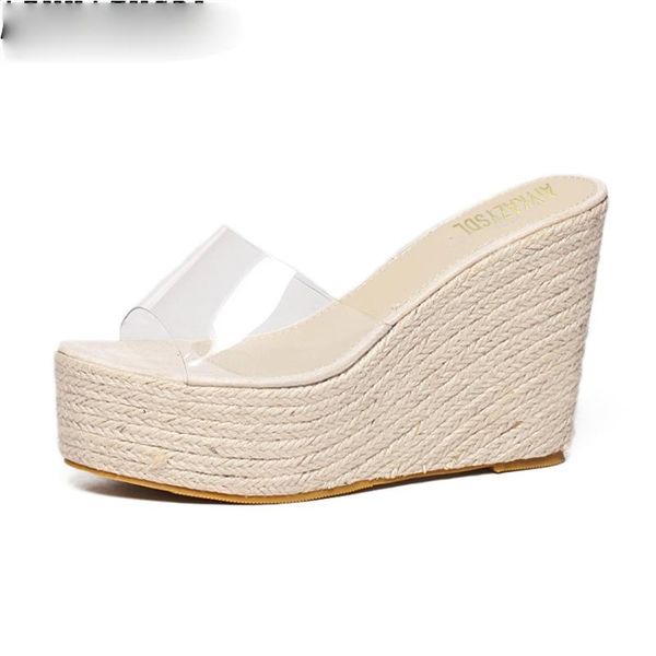 sandals women slippers mules clear transparent wedge cane rope straw thick sole bottom shoes platform high heels, Black
sandals women slippers mules clear transparent wedge cane rope straw thick sole bottom shoes platform high heels, Black