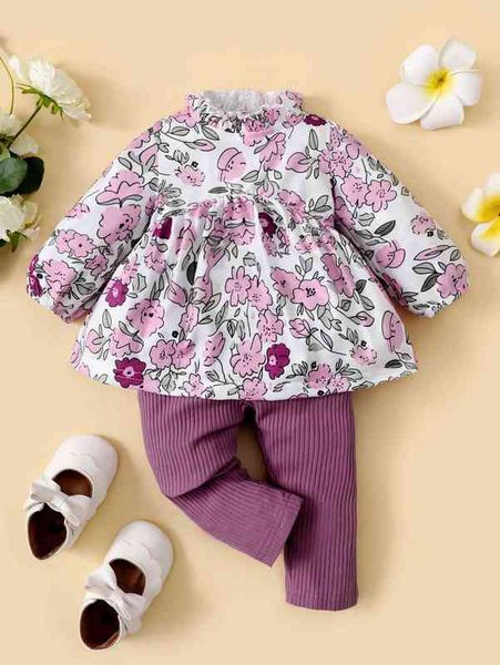 baby floral print frill trim & pants she, White
baby floral print frill trim & pants she, White