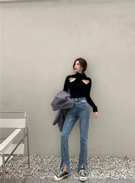 jeans super long-legged super-thin high-rise jeans with a slit label, Blue
jeans super long-legged super-thin high-rise jeans with a slit label, Blue