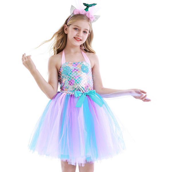 children's dress mermaid send headdress fluffy skirt cospaly performance girl dress fish scale dress, Red;yellow
children's dress mermaid send headdress fluffy skirt cospaly performance girl dress fish scale dress, Red;yellow