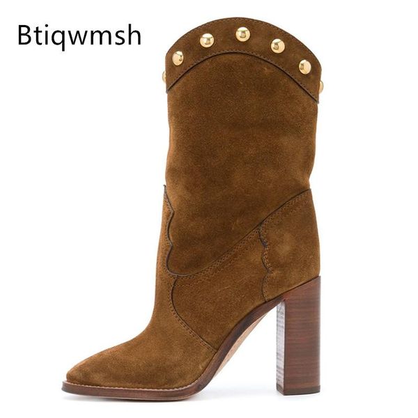 boots brown real suede western cowboy women pointed toe rivet around high heel botas femme fashion ankle, Black
boots brown real suede western cowboy women pointed toe rivet around high heel botas femme fashion ankle, Black