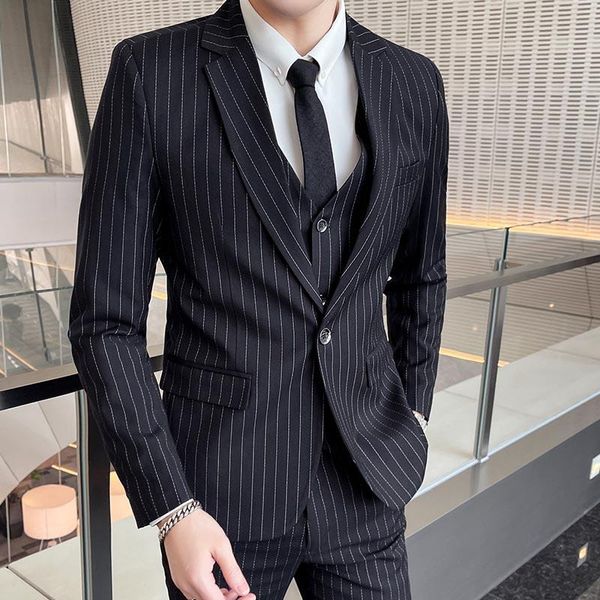 men's suits & blazers ( + vest pants ) man 3 pcs set fashion men suit casual boutique business striped slim fit coat trousers waistcoat, White;black
men's suits & blazers ( + vest pants ) man 3 pcs set fashion men suit casual boutique business striped slim fit coat trousers waistcoat, White;black