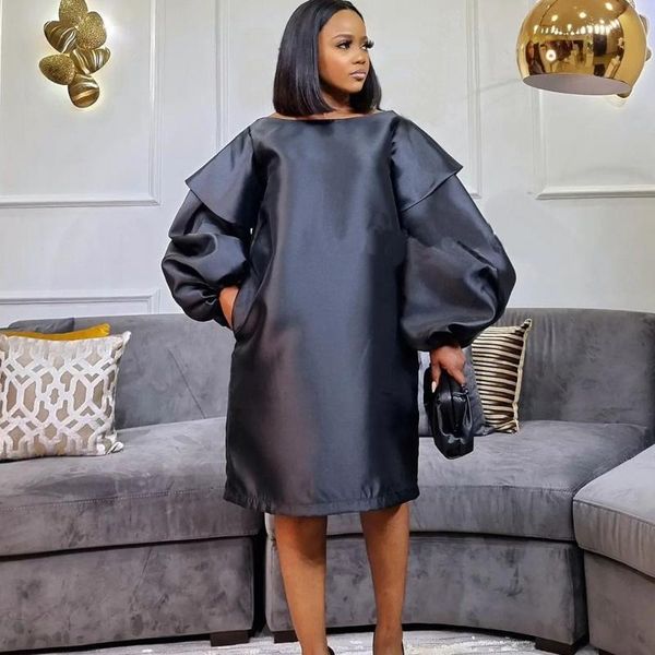 casual dresses loose puff sleeve black african dress autumn fashion africa women solid color long party lady vestidos knee length, Black;gray
casual dresses loose puff sleeve black african dress autumn fashion africa women solid color long party lady vestidos knee length, Black;gray