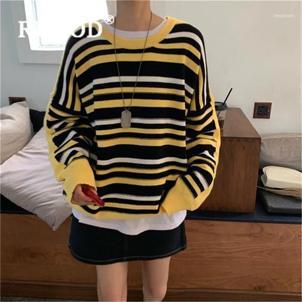 2021 autumn women striped knitted sweater contrast color o-neck long sleeves loose slim soft warm pullover lazy cozy1, White;black
2021 autumn women striped knitted sweater contrast color o-neck long sleeves loose slim soft warm pullover lazy cozy1, White;black