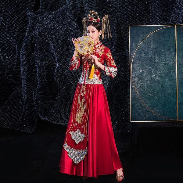 autumn and winter female toast dress xiuhefu chinese wedding look thin ethnic clothing, Red
autumn and winter female toast dress xiuhefu chinese wedding look thin ethnic clothing, Red