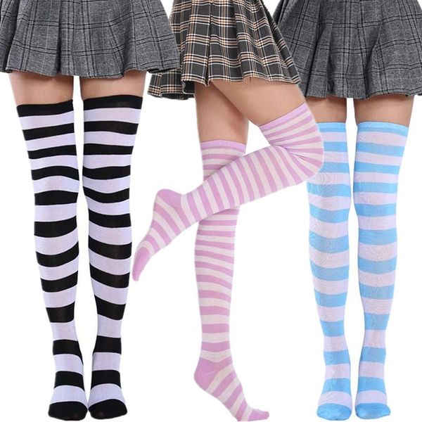 socks & hosiery 2021 cosplay long tube ladies japanese blue and white striped high over the knee thigh anime stockings, Black;white
socks & hosiery 2021 cosplay long tube ladies japanese blue and white striped high over the knee thigh anime stockings, Black;white