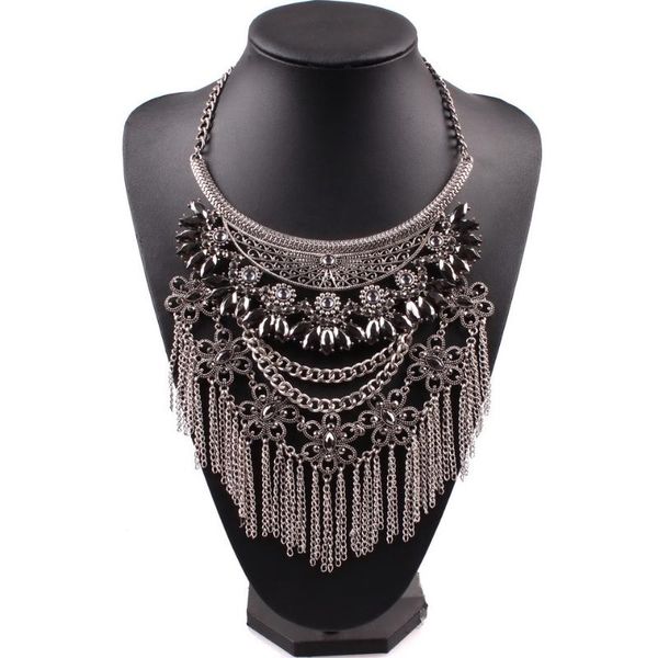 pendant necklaces arrival design fashion brand necklace vintage alloy chain tassel crystal chunky statement for women, Silver
pendant necklaces arrival design fashion brand necklace vintage alloy chain tassel crystal chunky statement for women, Silver