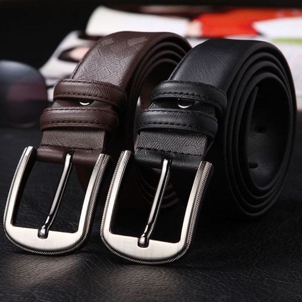 belt jamresvck tile pattern men's fashion leisure leather belt hy07, Black;brown
