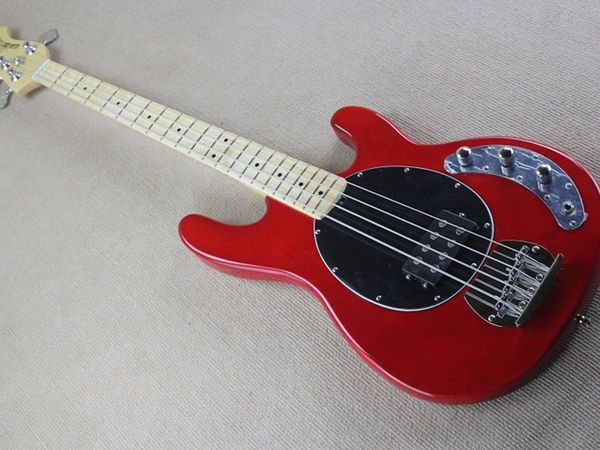four string electric bass red body maple fingerboard active circuit can be customized
four string electric bass red body maple fingerboard active circuit can be customized