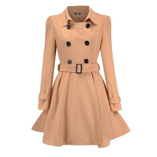 autumn winter vintage wool coat for women classic long trench with sashes turn down collar office lady female overcoat women's coats, Tan;black
autumn winter vintage wool coat for women classic long trench with sashes turn down collar office lady female overcoat women's coats, Tan;black