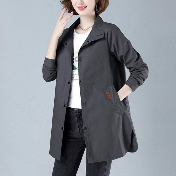 women's trench coats mid-length windbreaker spring and autumn style thin coat long, Tan;black
women's trench coats mid-length windbreaker spring and autumn style thin coat long, Tan;black