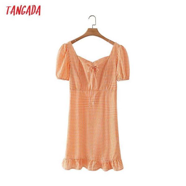 tangada summer women orange plaid print french style short dress puff short sleeve ladies sundress 2m179 210609, Black;gray
tangada summer women orange plaid print french style short dress puff short sleeve ladies sundress 2m179 210609, Black;gray
