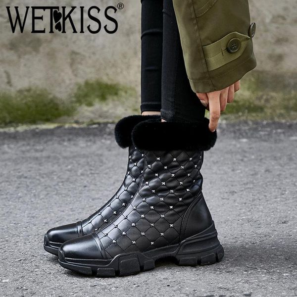 boots wetkiss snow women ankle round toe footwear cow leather rivet female boot fur platform shoes woman 2021 winter black
boots wetkiss snow women ankle round toe footwear cow leather rivet female boot fur platform shoes woman 2021 winter black