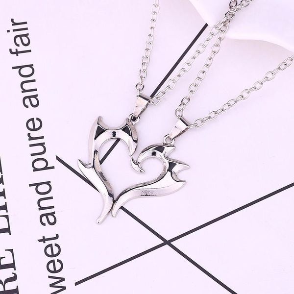 pendant necklaces 2pcs trendy friend necklace jewelry love heart dragon couples for lovers' gift men women, Silver 
pendant necklaces 2pcs trendy friend necklace jewelry love heart dragon couples for lovers' gift men women, Silver