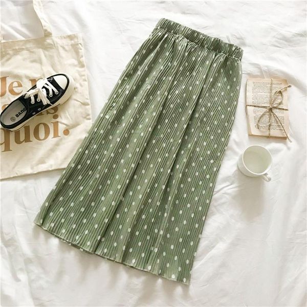 skirts polka dot print skirt women summer pleated long ladies elegant elastic waist lace up female, Black
skirts polka dot print skirt women summer pleated long ladies elegant elastic waist lace up female, Black