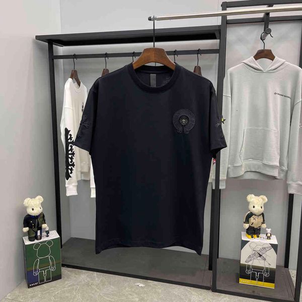 croosin gaojiechao brand early spring new ch kro sanskrit back cross hardware embroidery versatile short sleeve t-shir, White;black
croosin gaojiechao brand early spring new ch kro sanskrit back cross hardware embroidery versatile short sleeve t-shir, White;black