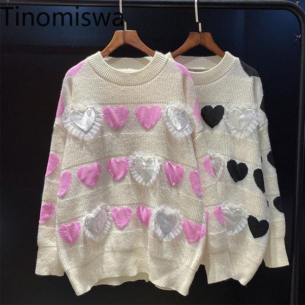 women's sweaters tinomiswa japan style love heart knit sweater women loose vintage long sleeve pullover jumpers o neck casual kawaii pu, White;black
women's sweaters tinomiswa japan style love heart knit sweater women loose vintage long sleeve pullover jumpers o neck casual kawaii pu, White;black