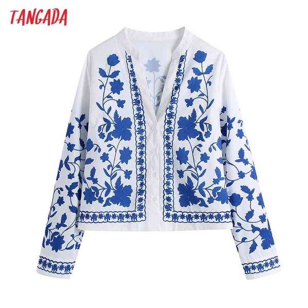 women retro blue floral print romantic crop blouse v neck long sleeve chic female shirt ce225 210416, White
women retro blue floral print romantic crop blouse v neck long sleeve chic female shirt ce225 210416, White