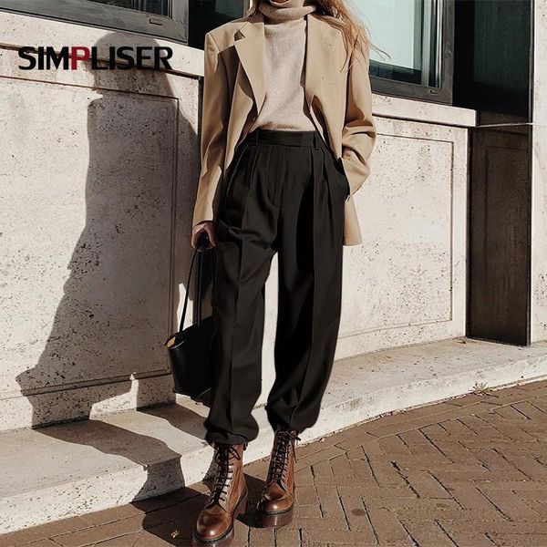 women's pants & capris women long trousers lady office loose baggy khaki black wide leg suit 2021 high waisted dress trouser, Black;white
women's pants & capris women long trousers lady office loose baggy khaki black wide leg suit 2021 high waisted dress trouser, Black;white