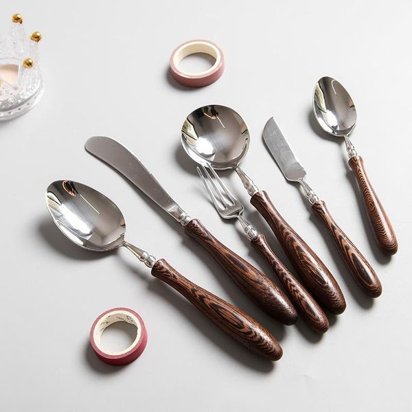 dinnerware sets 1set/4 pcs wooden handle cutlery set stainless steel dinner fork knife tablespoon western tableware
dinnerware sets 1set/4 pcs wooden handle cutlery set stainless steel dinner fork knife tablespoon western tableware