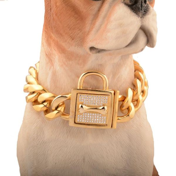 dog collars & leashes pet collar gold plated cuban chain training walking stainless steel necklace for small large medium dogs
dog collars & leashes pet collar gold plated cuban chain training walking stainless steel necklace for small large medium dogs