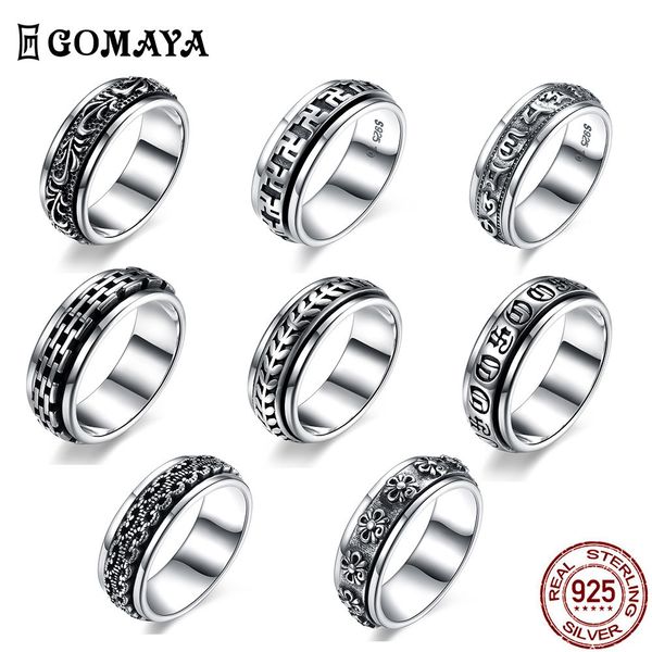 gomaya 925 sterling silver rings rotate carving flower gothic vintage rock punk ring for men and women wedding fine jewelry 210330, Golden;silver
gomaya 925 sterling silver rings rotate carving flower gothic vintage rock punk ring for men and women wedding fine jewelry 210330, Golden;silver