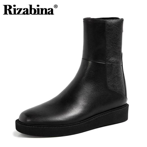 boots rizabina real leather women ankle round toe flats zipper shoes winter warm fashion party footwear size 34-40, Black
boots rizabina real leather women ankle round toe flats zipper shoes winter warm fashion party footwear size 34-40, Black