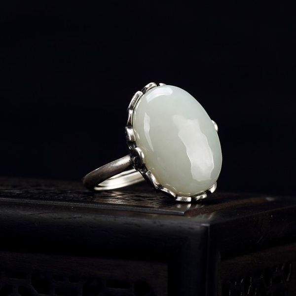 cluster rings natural white jade oval open ring chinese retro light luxury designer pattern craftsmanship charm women's silver jewelry, Golden;silver
cluster rings natural white jade oval open ring chinese retro light luxury designer pattern craftsmanship charm women's silver jewelry, Golden;silver
