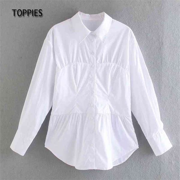 spring white shirts women long sleeve spliced casual ladies solid color turn down collar 210421 
spring white shirts women long sleeve spliced casual ladies solid color turn down collar 210421