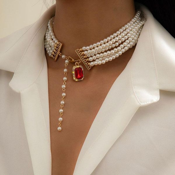chokers fashion multilayer pearl choker necklace women restore ancient ethnic short square gem femalenecklace charm jewelry xr-, Golden;silver
chokers fashion multilayer pearl choker necklace women restore ancient ethnic short square gem femalenecklace charm jewelry xr-, Golden;silver
