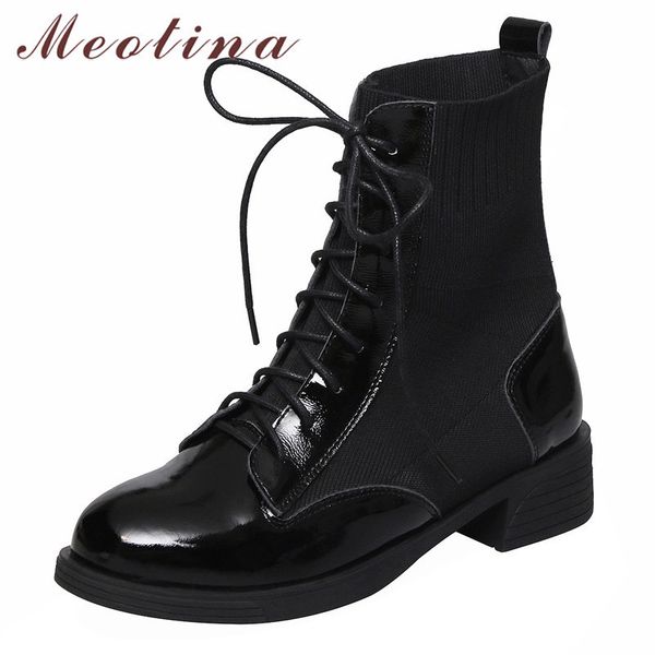 women ankle boots winter natural genuine leather thick heels short stretch lace up ladies shoes autumn size 33-43 210517, Black
women ankle boots winter natural genuine leather thick heels short stretch lace up ladies shoes autumn size 33-43 210517, Black