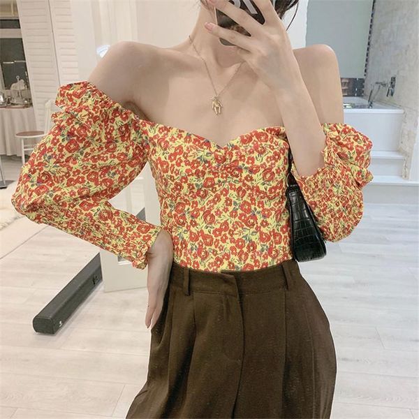 women's blouses & shirts floral shirt female spring summer vintage square collar short puff sleeve chic off shoulder ruched fashion wo, White
women's blouses & shirts floral shirt female spring summer vintage square collar short puff sleeve chic off shoulder ruched fashion wo, White