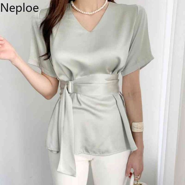 neploe temperament women blouses summer korean shirt vintage short sleeve slim waist satin fashion belted blusas mujer 210422, White
neploe temperament women blouses summer korean shirt vintage short sleeve slim waist satin fashion belted blusas mujer 210422, White