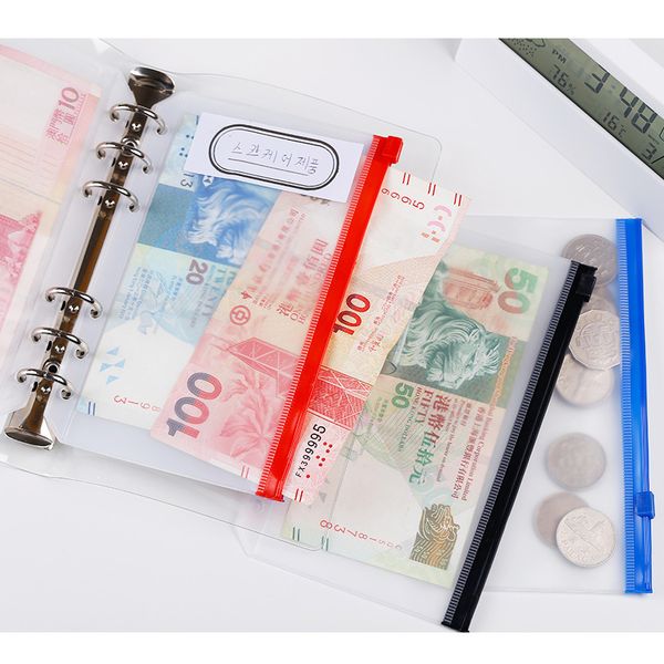 a6 binder pocket file organizer storage folder transparent pvc loose leaf pouch with self-styled zipper filing binders
a6 binder pocket file organizer storage folder transparent pvc loose leaf pouch with self-styled zipper filing binders