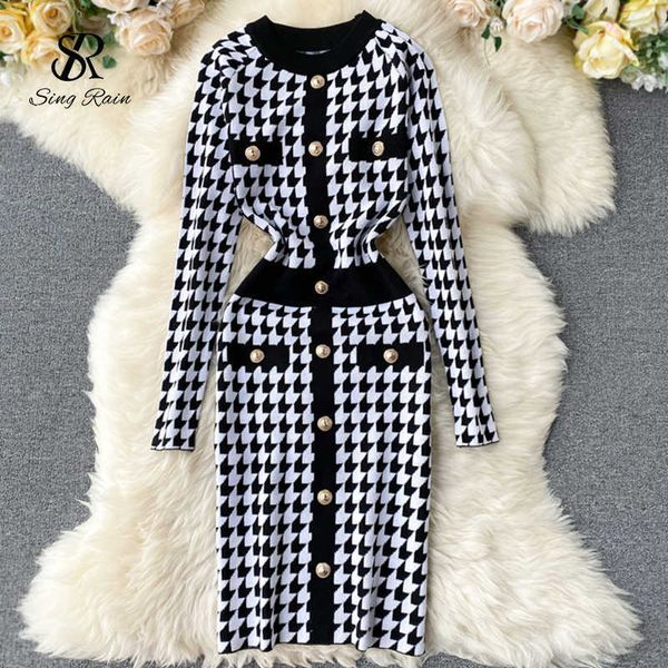 singrain women plaid houndstooth knitted dress autumn fashion retro knit sweater robe work streetwear winter bodycon plaid dress y1006, Black;gray
singrain women plaid houndstooth knitted dress autumn fashion retro knit sweater robe work streetwear winter bodycon plaid dress y1006, Black;gray
