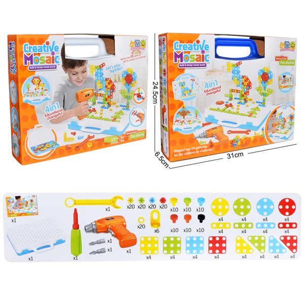 151- 237pcs electric drill puzzle toy tools drilling kit kids diy assembled stem educational pretend play vip dropshipping 2021
151- 237pcs electric drill puzzle toy tools drilling kit kids diy assembled stem educational pretend play vip dropshipping 2021