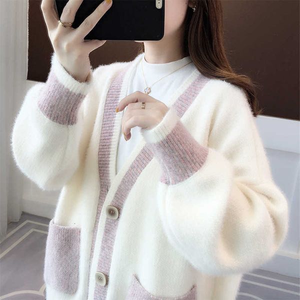 women's sweaters autumn spring mohair sweater knitting sweet cardigans female single breasted lantern sleeve v neck outwear txgf, White;black
women's sweaters autumn spring mohair sweater knitting sweet cardigans female single breasted lantern sleeve v neck outwear txgf, White;black