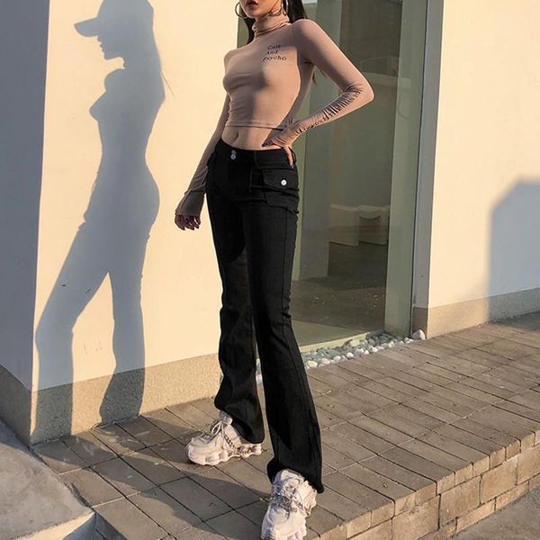 women's pants & capris pants, side pockets solid color vintage skinny jeans trousers for female, Black;white
women's pants & capris pants, side pockets solid color vintage skinny jeans trousers for female, Black;white