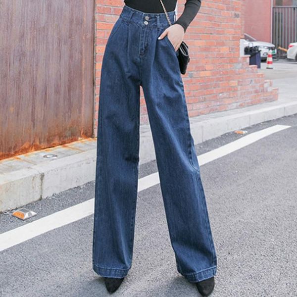 women's jeans fashion women blue washed wide leg woman high waist pockets denim trousers female casual loose long pants pantalones
women's jeans fashion women blue washed wide leg woman high waist pockets denim trousers female casual loose long pants pantalones