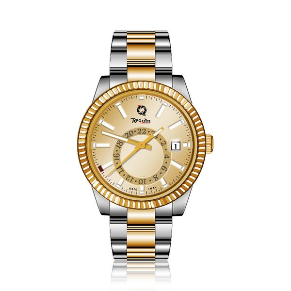 men's automatic mechanical watch requin 326933 silver gold stainless steel case adjustable strap three-hand calendar dial 9001 sky, Slivery;brown
men's automatic mechanical watch requin 326933 silver gold stainless steel case adjustable strap three-hand calendar dial 9001 sky, Slivery;brown